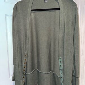 Elegant Olive Cardigan with Button Details